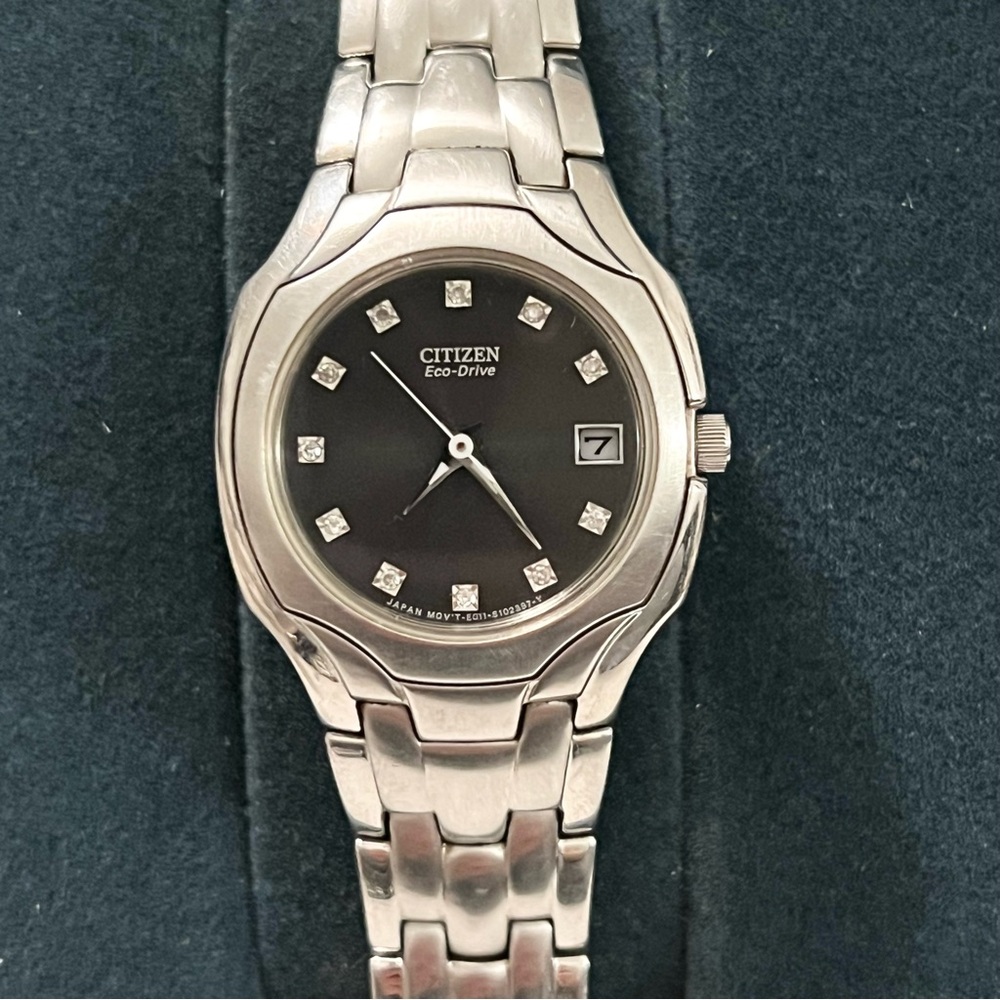 Citizen Women’s Eco-Drive Silver Watch with Black Dial